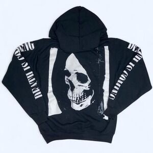 y2k Anchorland "Death Is Cold" black hoodie Mens M Pullover